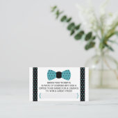 Little Man Luier Raffle Ticket, Blauwgroen, Zwart Informatiekaartje (Staand voorkant)