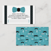 Little Man Luier Raffle Ticket, Blauwgroen, Zwart Informatiekaartje (Voorkant / Achterkant)