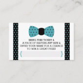 Little Man Luier Raffle Ticket, Blauwgroen, Zwart Informatiekaartje (Voorkant)