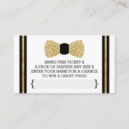 Little Man Luier Raffle Ticket, Goud, Zwart Informatiekaartje