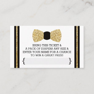 Little Man Luier Raffle Ticket, Goud, Zwart Informatiekaartje