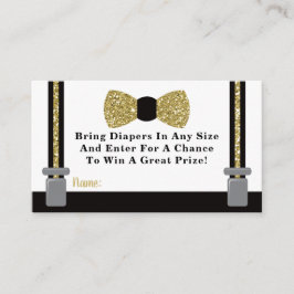 Little Man Luier Raffle Ticket, Goud, Zwart Informatiekaartje