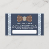 Little Man Luier Raffle Ticket, Marineblauw, Bruin Informatiekaartje (Voorkant)