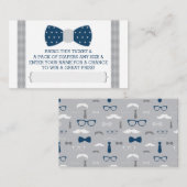 Little Man Luier Raffle Ticket, Marineblauw, Grijs Informatiekaartje (Voorkant / Achterkant)