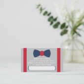 Little Man Luier Raffle Ticket, Navy blauw, rood Informatiekaartje (Staand voorkant)