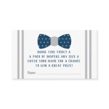 Little Man Luier Raffle Ticket, Navy, Grijs