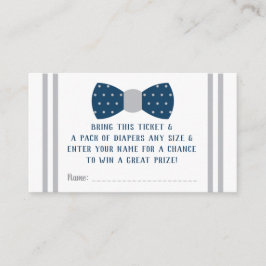 Little Man Luier Raffle Ticket, Navy, Grijs Informatiekaartje