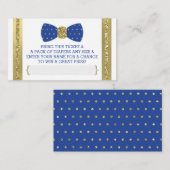 Little Man Luier Raffle Ticket, Royal Blue, Goud Informatiekaartje (Voorkant / Achterkant)