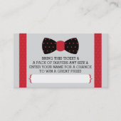 Little Man Luier Raffle Ticket, Zwart, Rood Informatiekaartje (Voorkant)