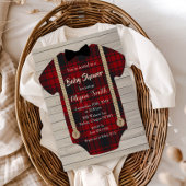 Little Man Lumberjack Boy Baby shower Invitation Kaart