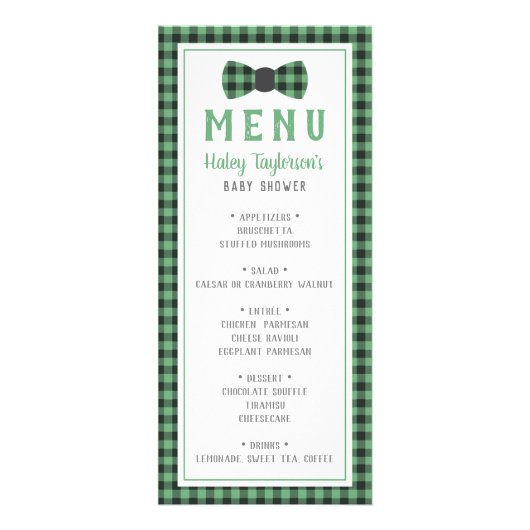 Little Man Menu Kaart, Baby shower (Voorkant)