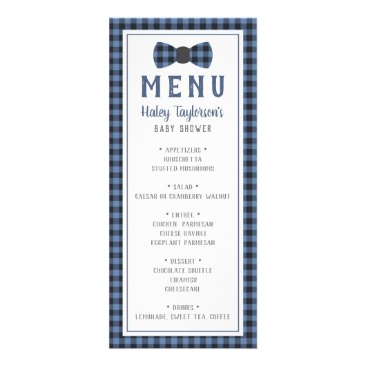 Little Man Menu Kaart, Baby shower (Voorkant)