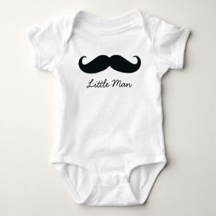 Little Man Mustache Baby Creeper, White Romper