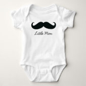 Little Man Mustache Baby Creeper, Wit Romper (Voorkant)