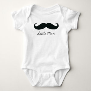 Little Man Mustache Baby Creeper, Wit Romper