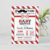 Little Man Mustache Baby shower Baby Boy Kaart (Staand voorkant)