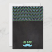 Little Man Mustache Baby shower Invitation Chalkb Kaart (Achterkant)