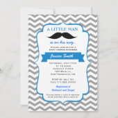 Little Man Mustache Baby shower Invitation Kaart (Voorkant)