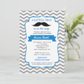 Little Man Mustache Baby shower Invitation Kaart (Staand voorkant)