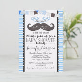 Little Man Mustache Baby shower Invitation Kaart (Staand voorkant)