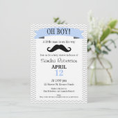 Little Man Mustache Baby shower Invitation Kaart (Staand voorkant)