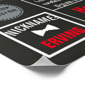 Little man Mustache Baby shower Party chalkboard Poster (Hoek)