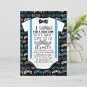 Little Man / Mustache Bash Baby shower Uitnodiging (Staand voorkant)