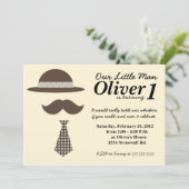 Little Man Mustache Bash Birthday Invitation Kaart (Staand voorkant)