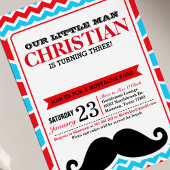 Little Man Mustache Bash Birthday Party Invitation Kaart