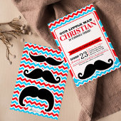 Little Man Mustache Bash Birthday Party Invitation Kaart