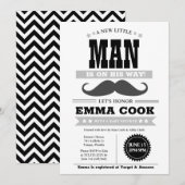 Little Man Mustache Bash Boy Baby shower Kaart (Voorkant / Achterkant)