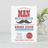 Little Man Mustache Bash Boy Baby shower Kaart (Staand voorkant)