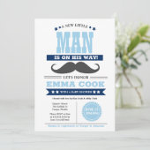 Little Man Mustache Bash Boy Baby shower Kaart (Staand voorkant)