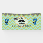 Little Man Mustache Birthday Party any Leage Spandoek (Horizontaal)