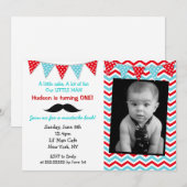 Little Man Mustache Birthday Party Kaart (Voorkant / Achterkant)