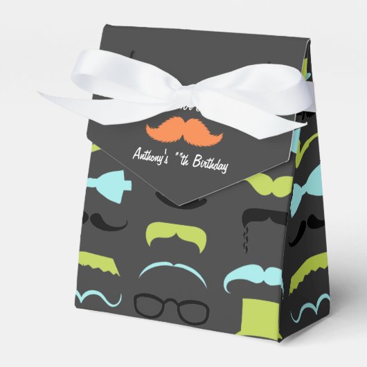 Little Man Mustache Birthday Party Personalized Bedankdoosjes (Voorkant Zijde)