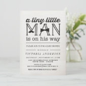 Little Man Mustache Bow Stropdas Boy Baby shower I Kaart (Staand voorkant)