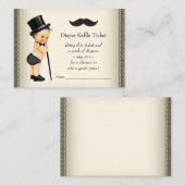 Little Man Mustache Boys Luier Raffle Tickets Informatiekaartje (Voorkant / Achterkant)