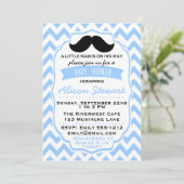 Little Man Mustache chevron Baby shower suitnodigi Kaart (Staand voorkant)