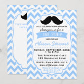 Little Man Mustache chevron Baby shower suitnodigi Kaart (Voorkant / Achterkant)