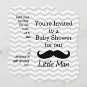 Little Man Mustache Chevron Cute Boys Baby shower Kaart (Voorkant / Achterkant)