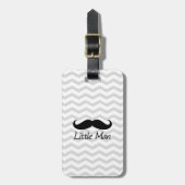 Little Man Mustache Chevron Cute Boys Bagagelabel (Voorkant verticaal)