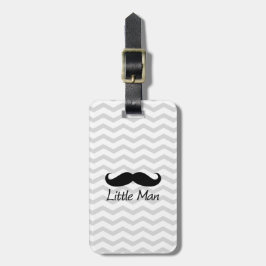 Little Man Mustache Chevron Cute Boys Bagagelabel