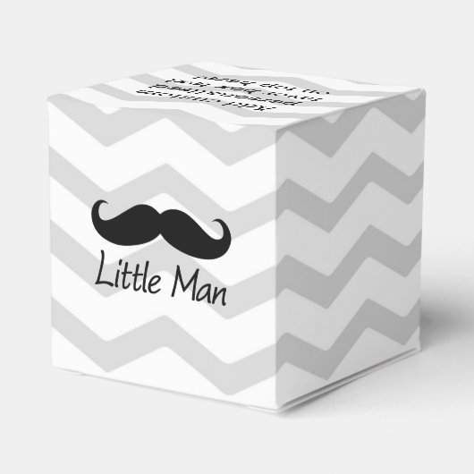Little Man Mustache Chevron Cute Boys Bedankdoosjes (Achterkant)