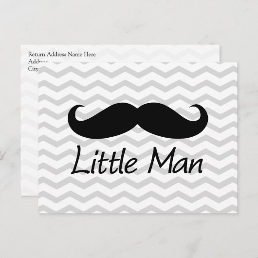 Little Man Mustache Chevron Cute Boys Briefkaart (Voorkant / Achterkant)
