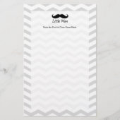 Little Man Mustache Chevron Cute Boys Briefpapier (Voorkant)