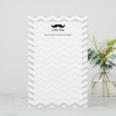 Little Man Mustache Chevron Cute Boys Briefpapier (Staand voorkant)