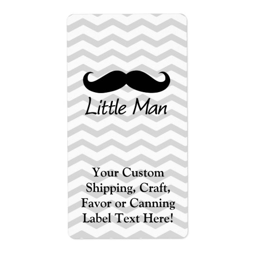 Little Man Mustache Chevron Cute Boys Etiket (Voorkant)