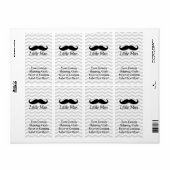 Little Man Mustache Chevron Cute Boys Etiket (Full Sheet)