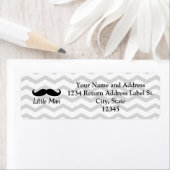 Little Man Mustache Chevron Cute Boys Etiket (Insitu)